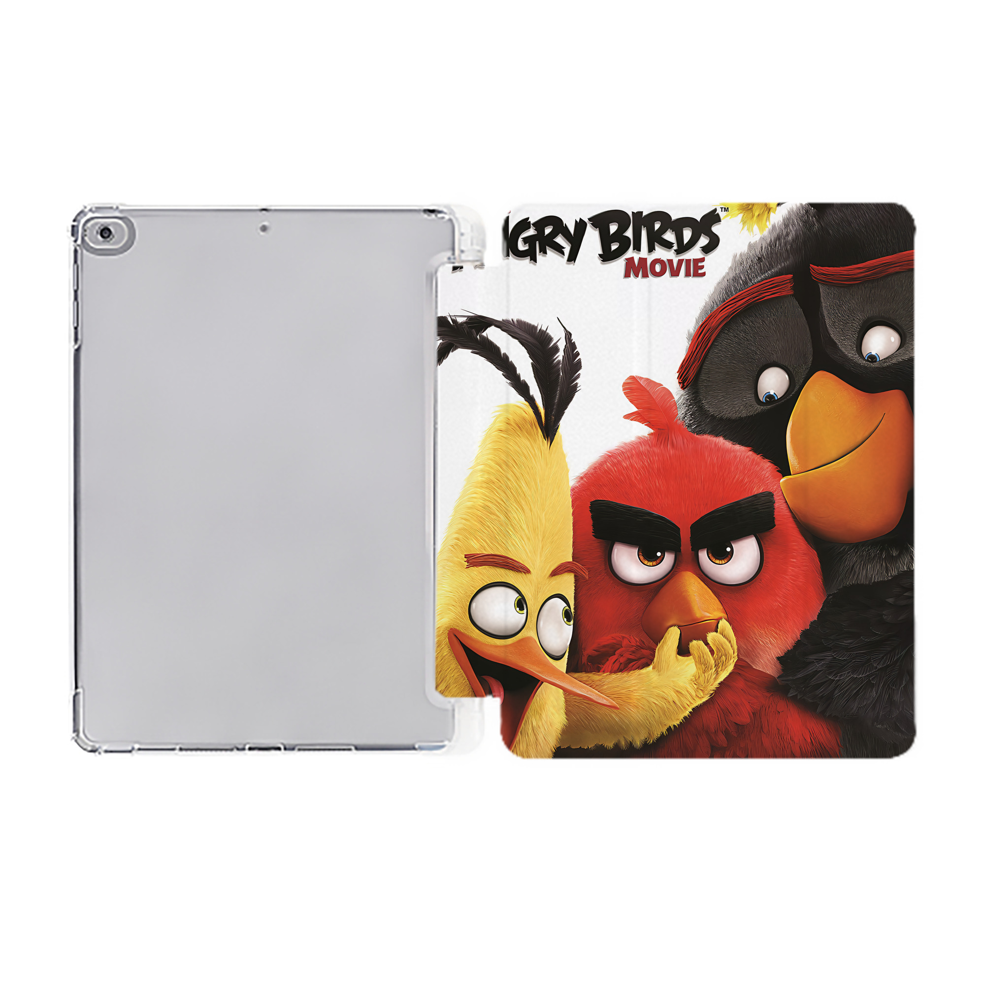 （画像用） Angry Birds アングリーバード IPad ケース ペン収納付き 三つ折りスタンド PUレザー×シリコン 対応機種9.5/10.5/10.9インチ